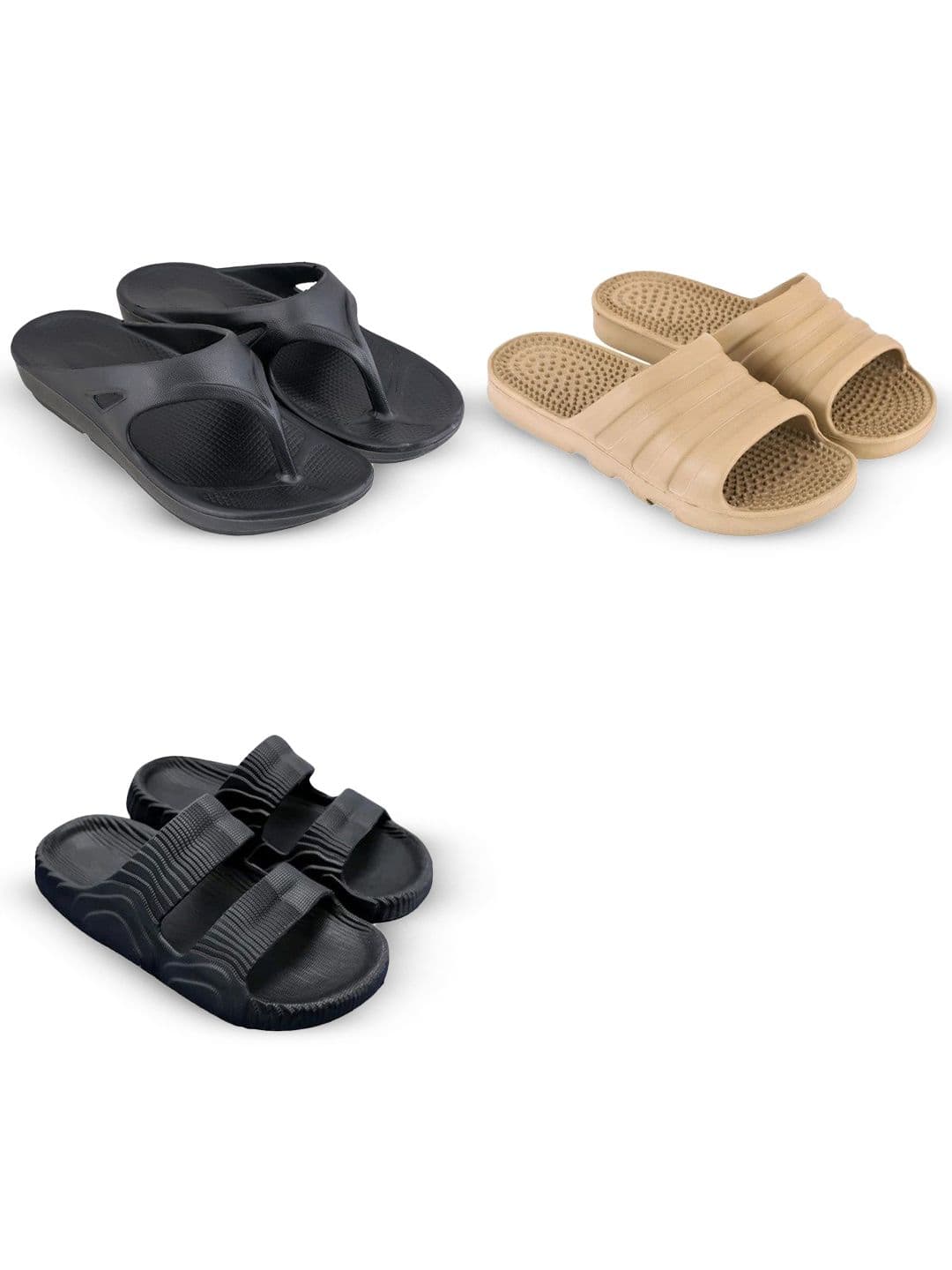Feel alive Men Set Of 3 Ultra-Comfortable Lightweight Flip Flops - view 1