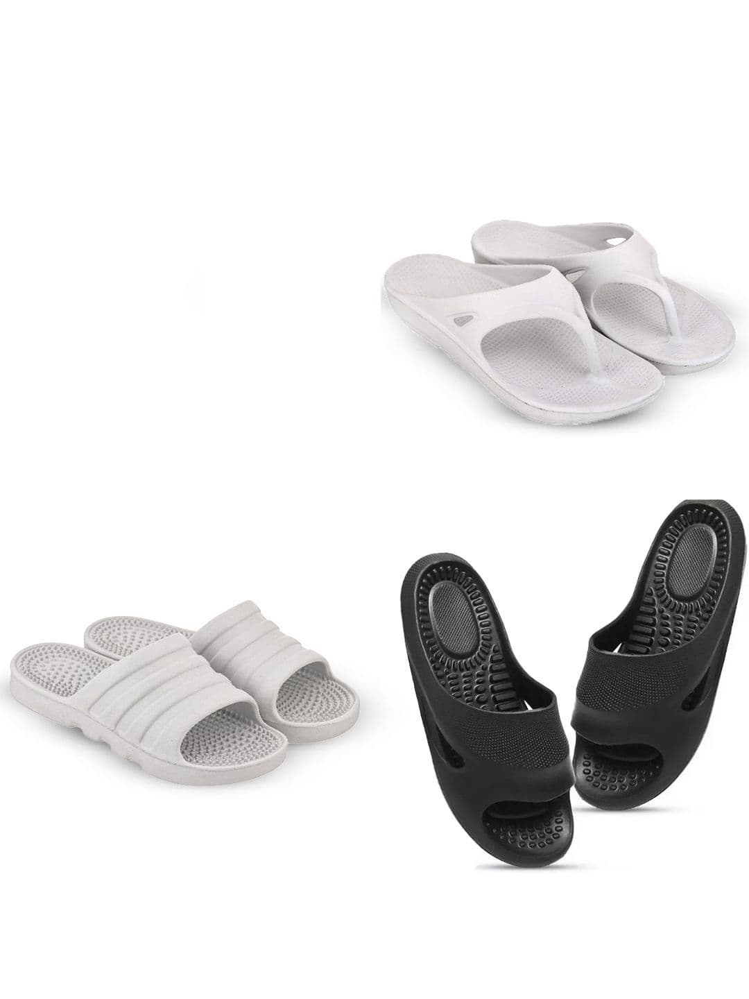 Feel alive Men Set of 4 Textured Slip-On Flip Flops - view 1