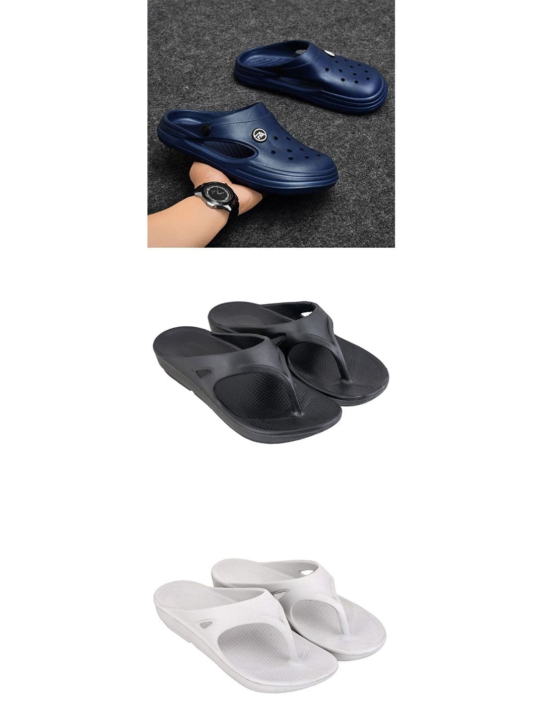 Feel alive Men Self Design Set Of 3 Clogs - view 1