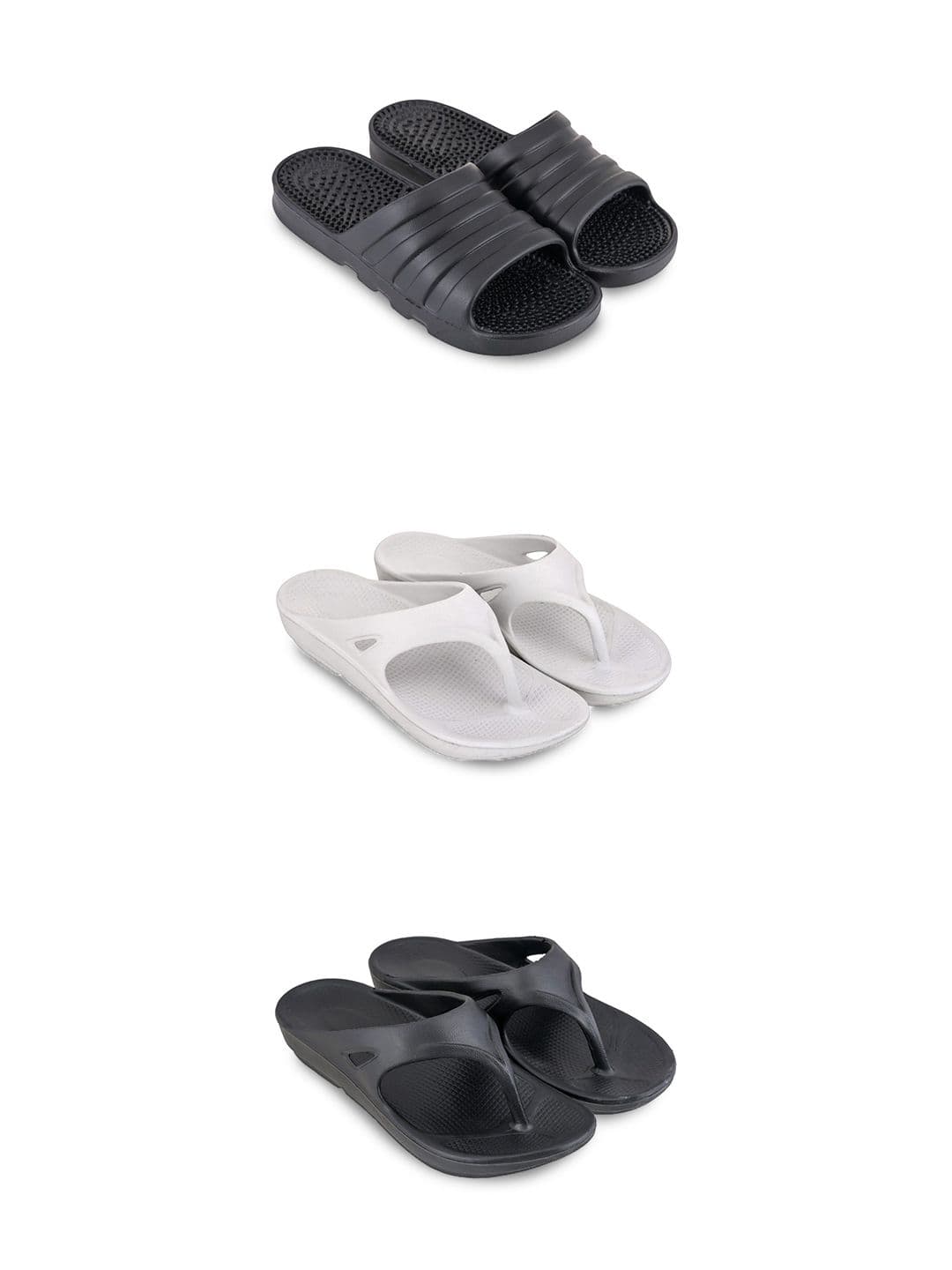 Feel alive Men Set Of 3 Solid Lightweight Thong Flip-Flops - view 1