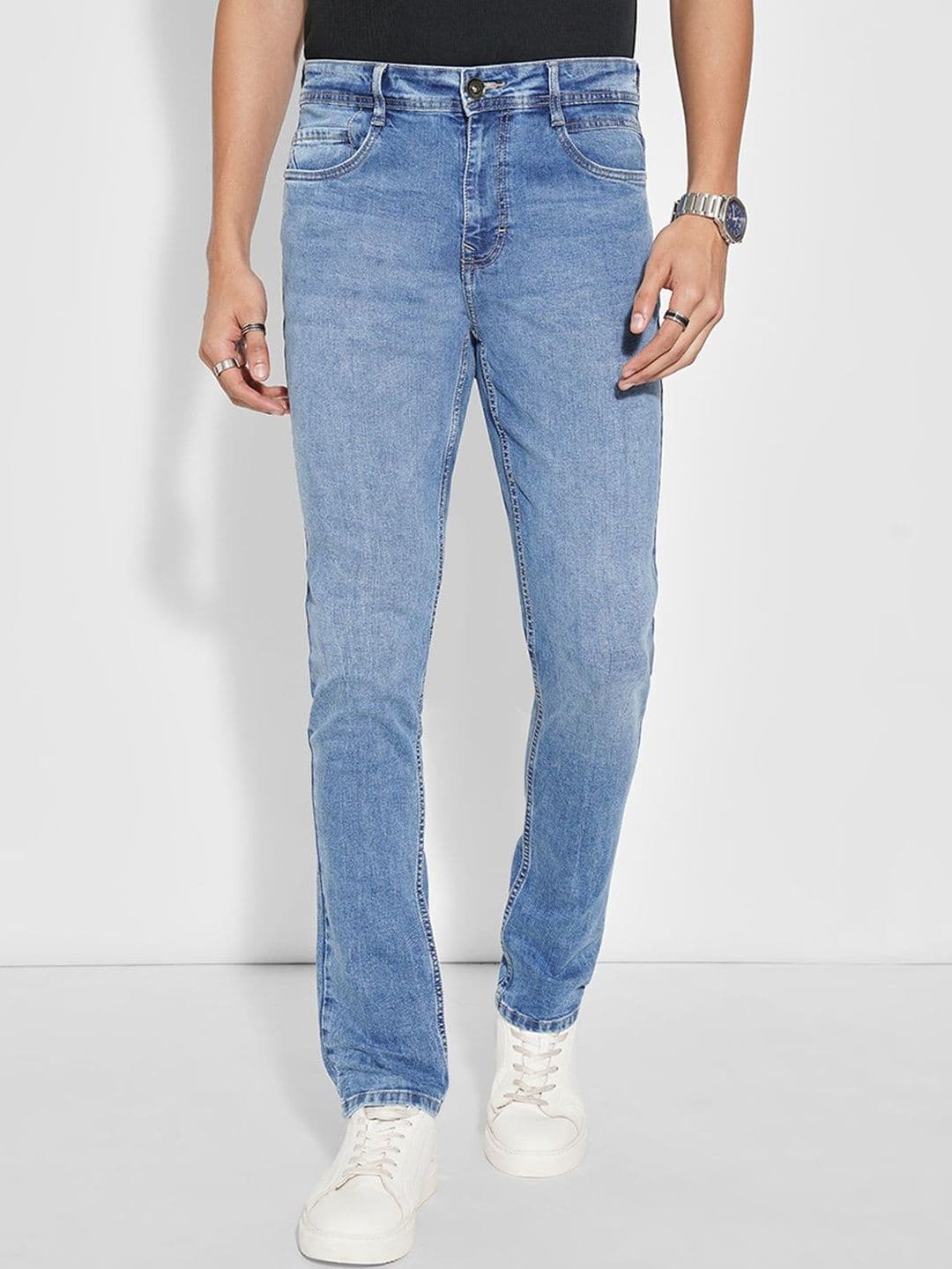SF JEANS by Pantaloons Men Fit Mid-Rise Low Distress Jeans - view 1