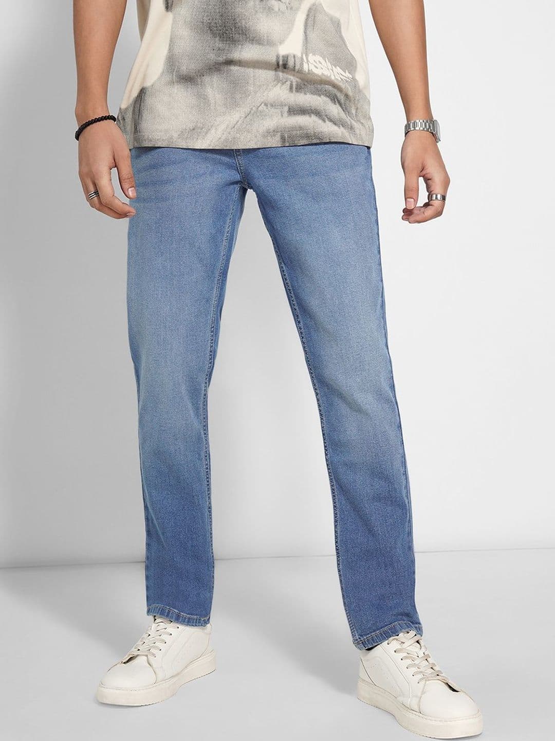 SF JEANS by Pantaloons Men Slim Fit Mid-Rise No Fade Jeans - view 1