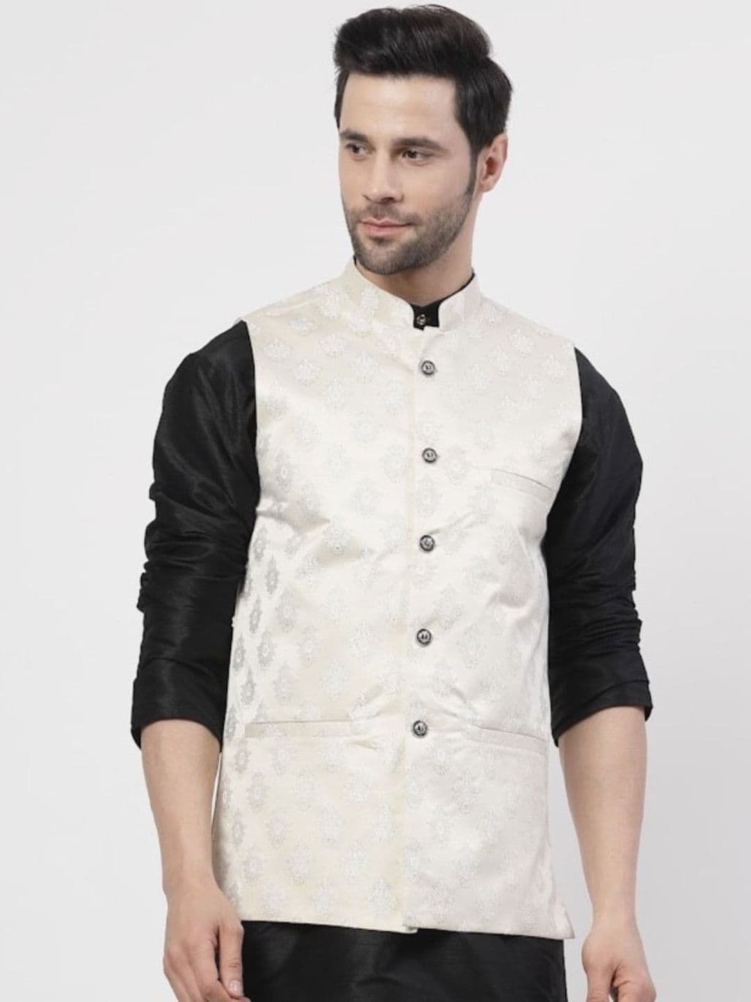 TS LIFESTYLE Men Woven Design Mandarin Collar Nehru Jacket - view 1