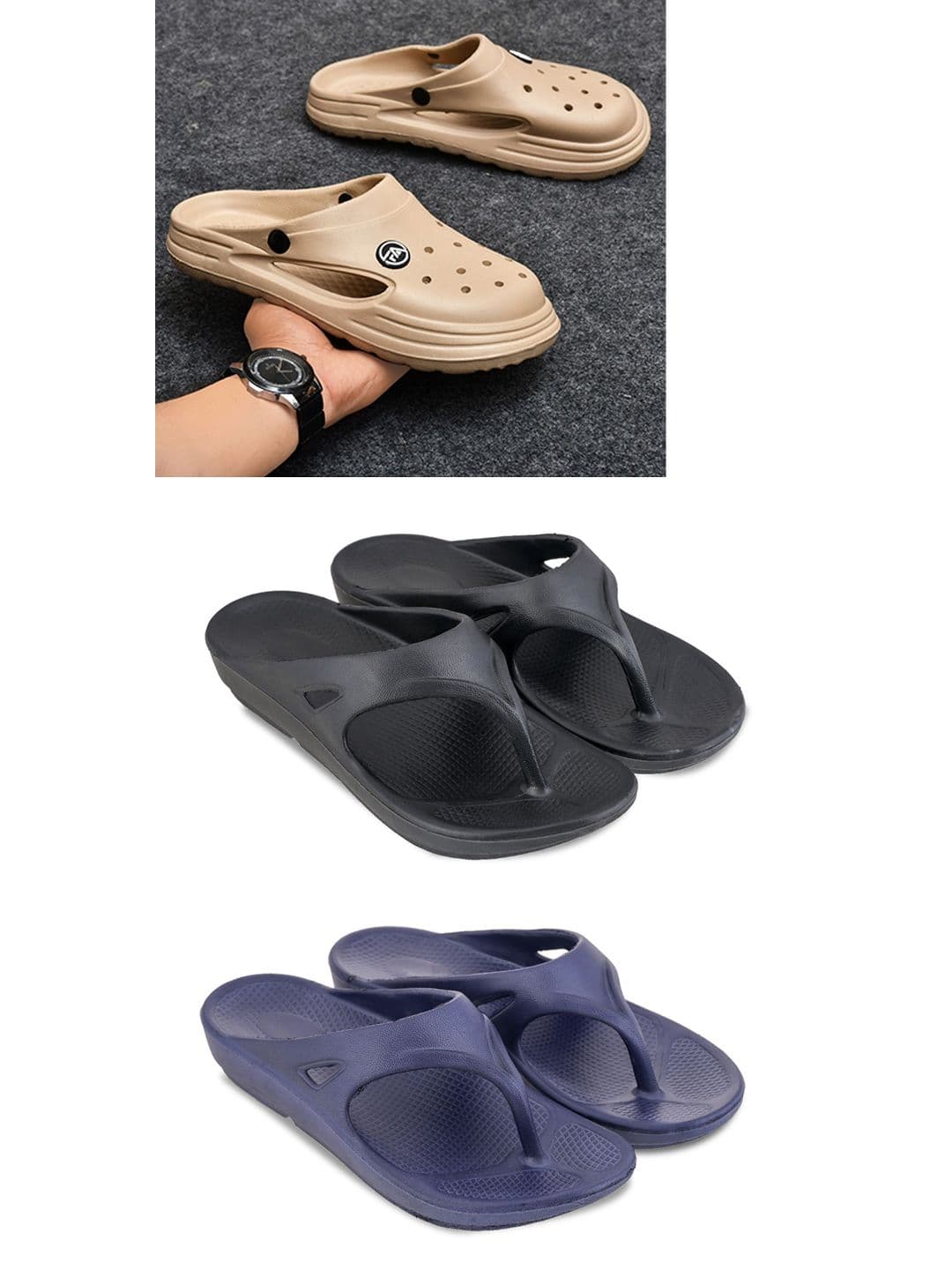 Feel alive Set Of 3 Ultra-Comfortable & Lightweight Thong Flip-Flops - view 1