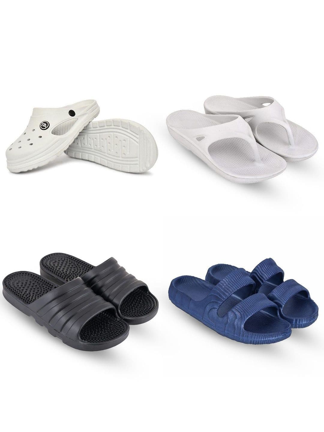 Feel alive Set Of 4 Ultra-Comfortable & Lightweight Thong Flip-Flops & Sliders - view 1