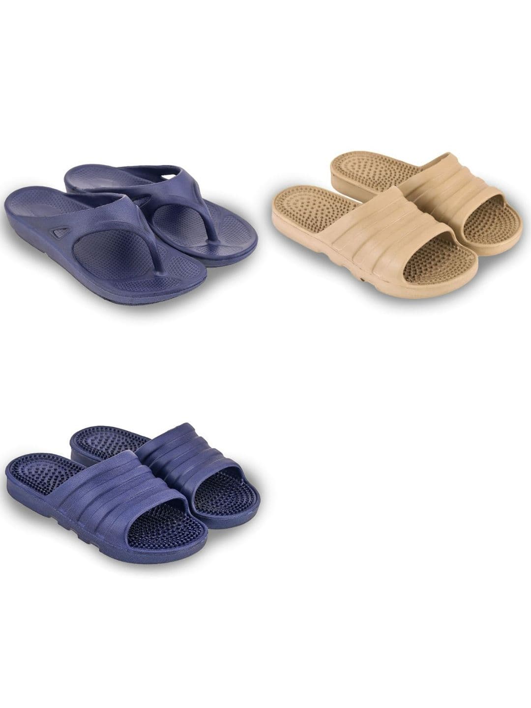 Feel alive Men Set of 3 Ultra-Comfortable Lightweight Flip Flops - view 1