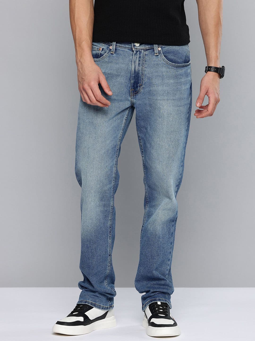 Levis Men 511 Slim Fit Mid-Rise Light Fade Stretchable Jeans - view 1
