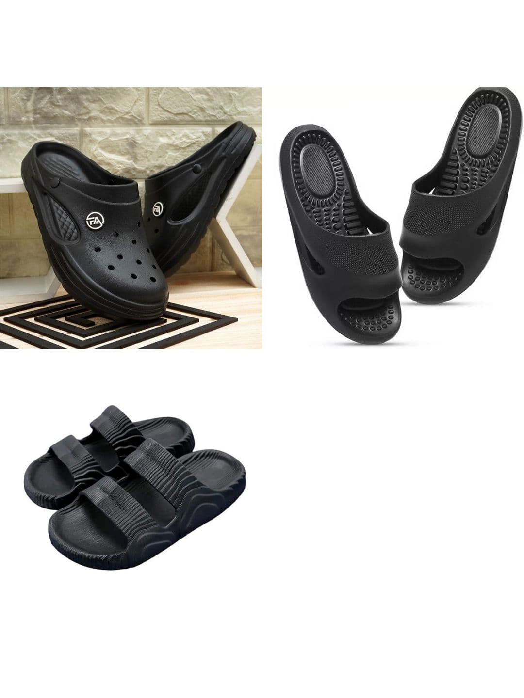 Feel alive Men Pack of 3 Lightweight Clogs Flip Flops - view 1
