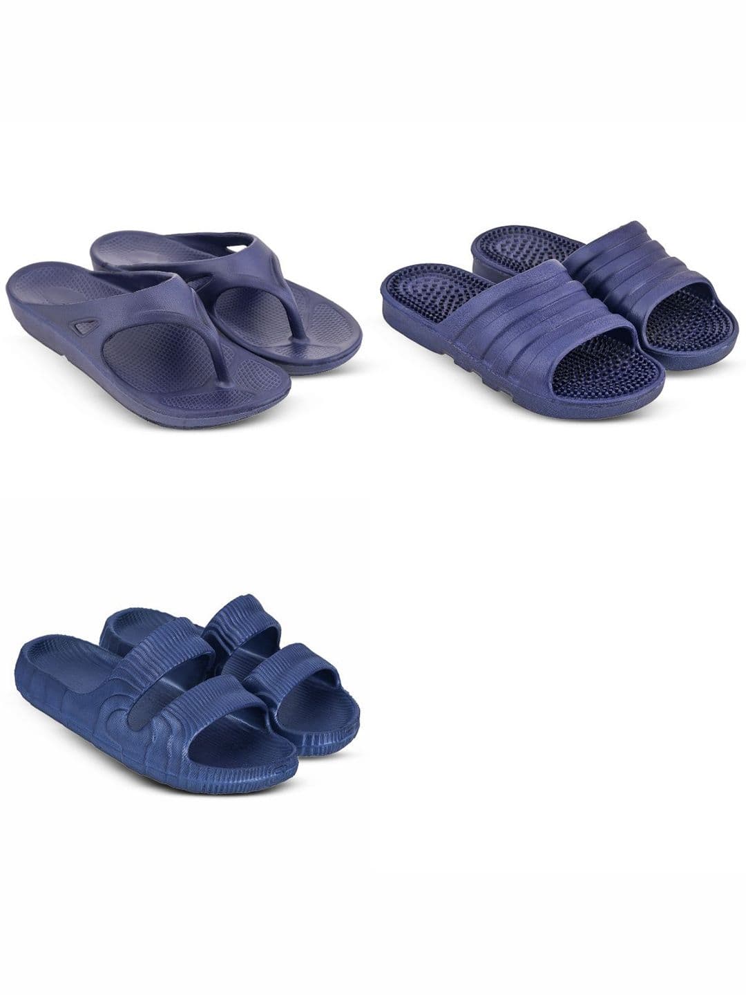 Feel alive Set Of 3 Ultra-Comfortable & Lightweight Thong Flip-Flops & Sliders - view 1