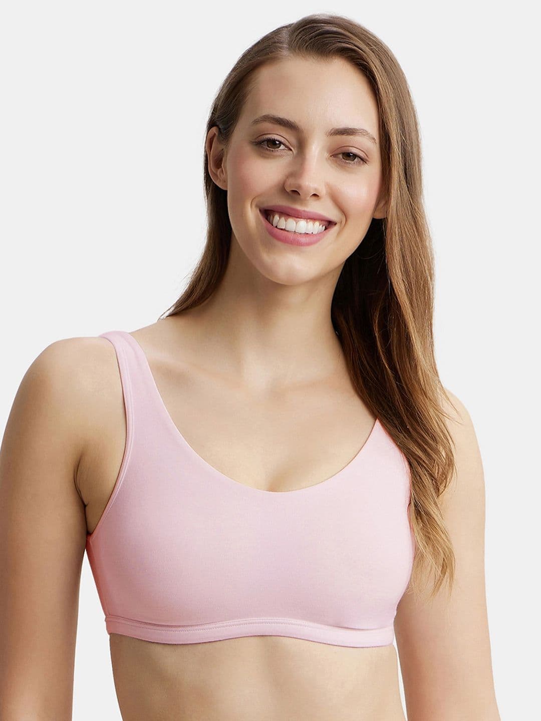 Jockey Super Combed Cotton Stretch Slip On Bra With StayFresh Treatment-1550 - view 1