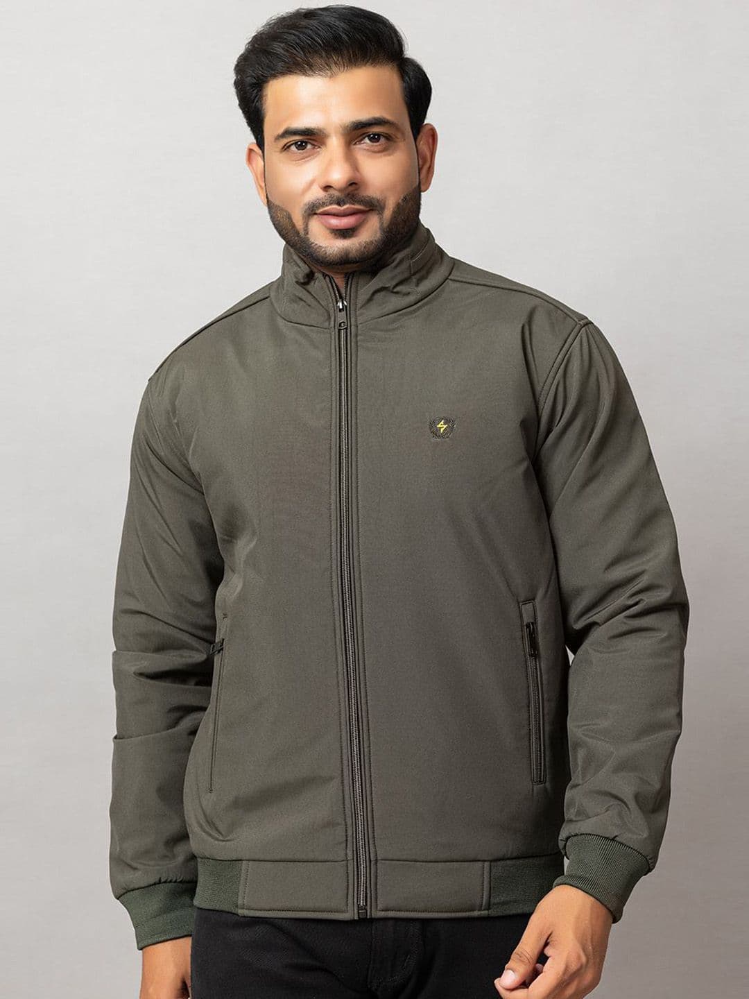 Seapen Men Mock Collar Solid Lightweight Bomber Jacket - view 1