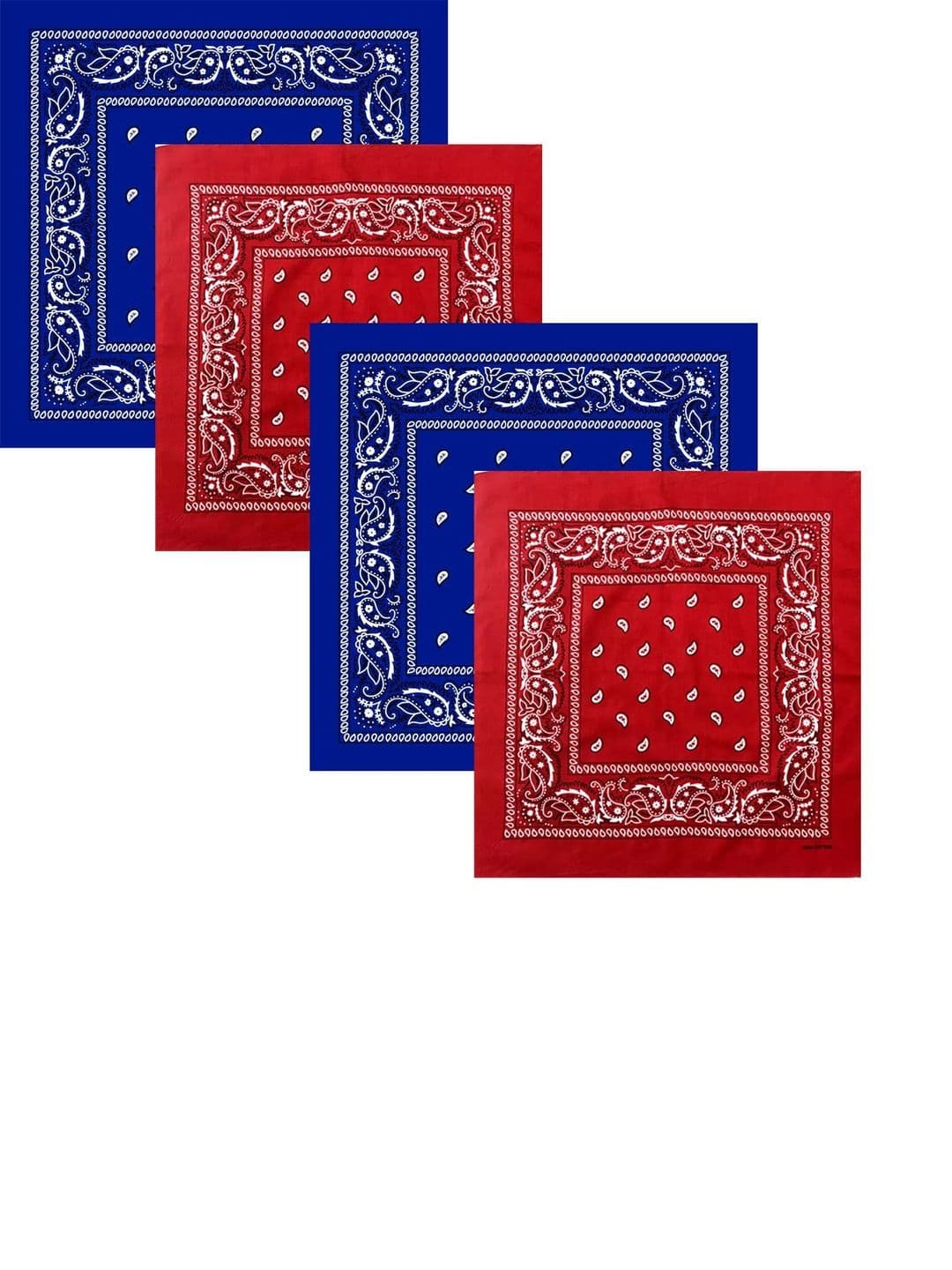Navkar Crafts Pack of 4 Unisex Paisley Cotton Bandanas - view 1