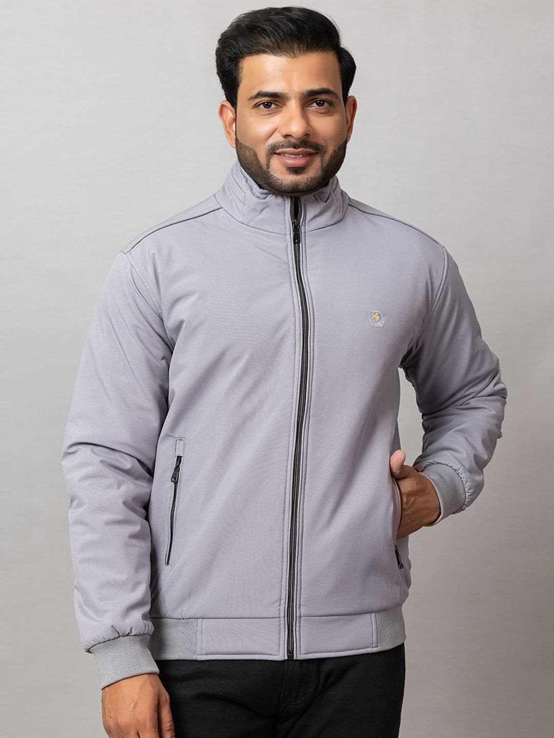 Seapen Men Mock Collar Solid Lightweight Bomber Jacket - view 1