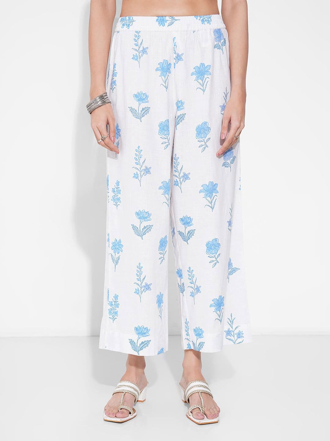 RANGMANCH BY PANTALOONS Women Floral Printed Flared Palazzos - view 1