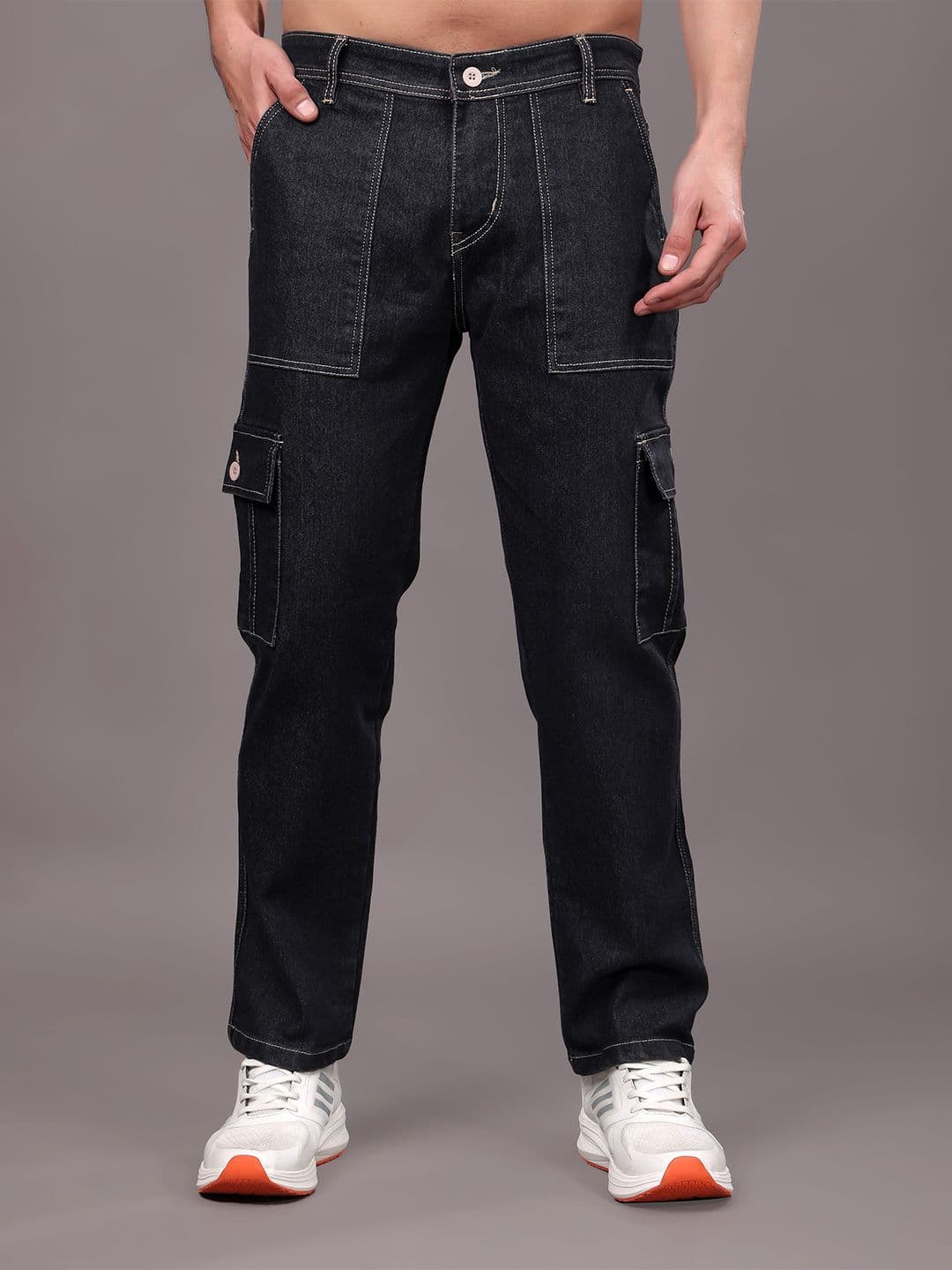 ZAYSH Men Regular Fit Mid-Rise Stretchable Cargo Jeans - view 1