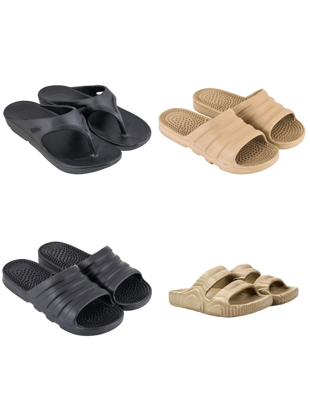 Feel alive Set Of 4 Ultra-Comfortable & Lightweight Thong Flip-Flops & Sliders - view 1