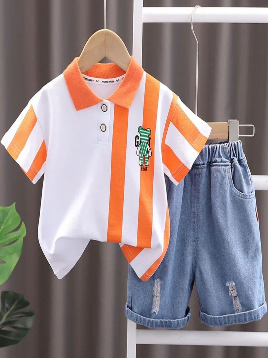 KIDNIP Boys Colourblocked T-shirt with Shorts - view 1