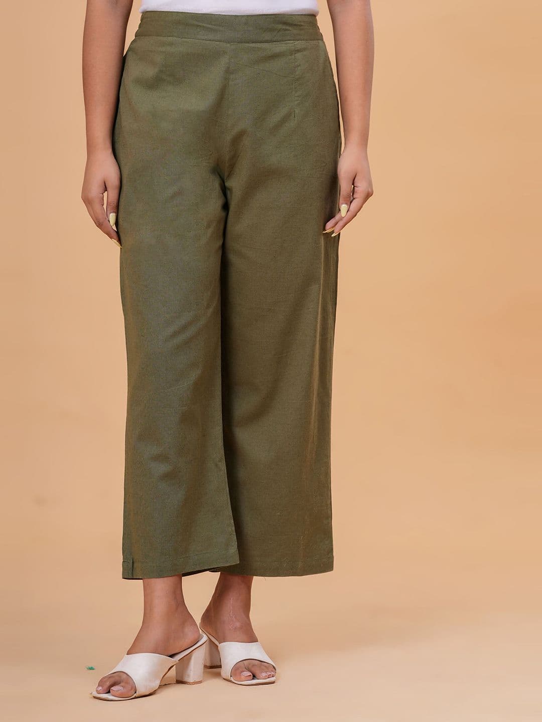 Garin Women Shimmering Textured Palazzo Relaxed Fit Bottoms Pant - view 1