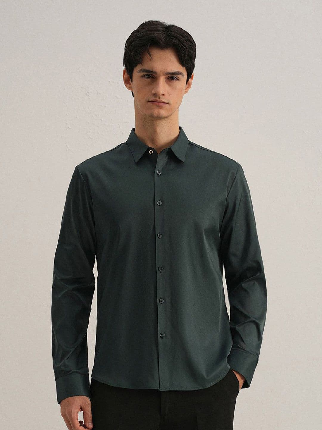 Banana Club Men Plain Stitchless Placket Shirt - view 1