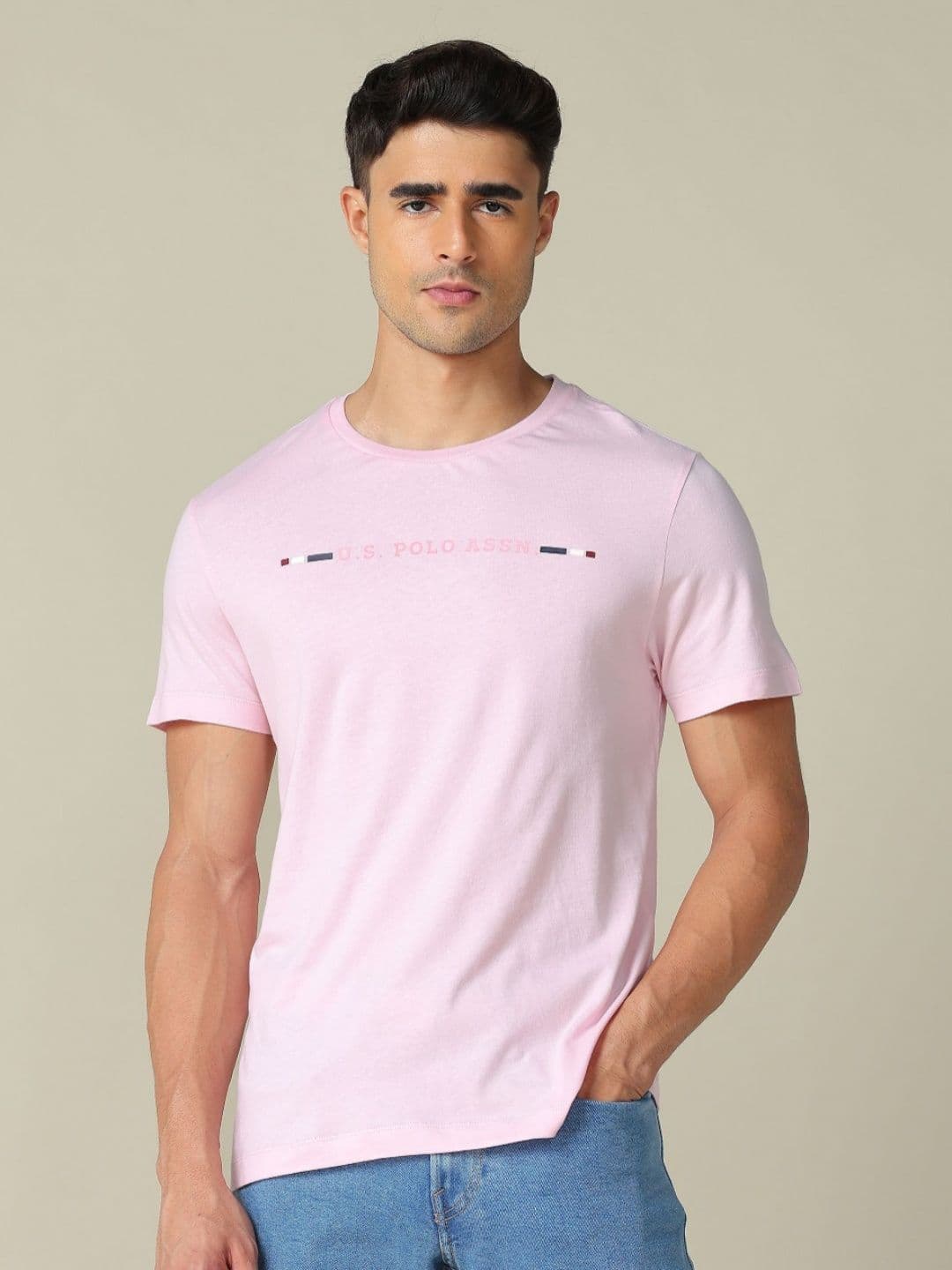 U.S. Polo Assn. Typography Printed Pure Cotton T-shirt - view 1