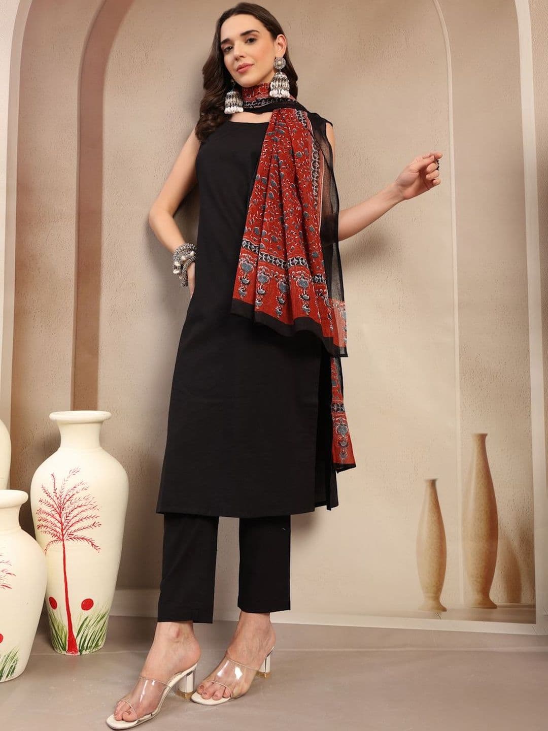 KALINI Solid Pure Cotton Kurta Set - view 1