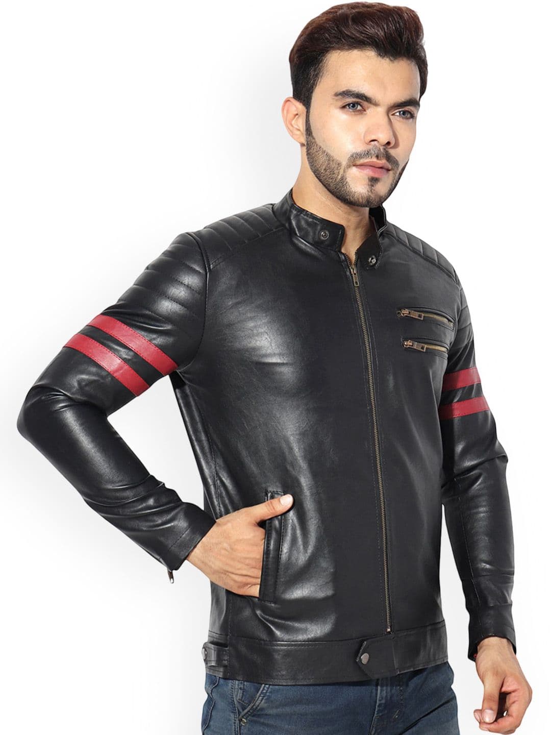 GARMADIAN Men Lightweight Biker Leather Jacket - view 1