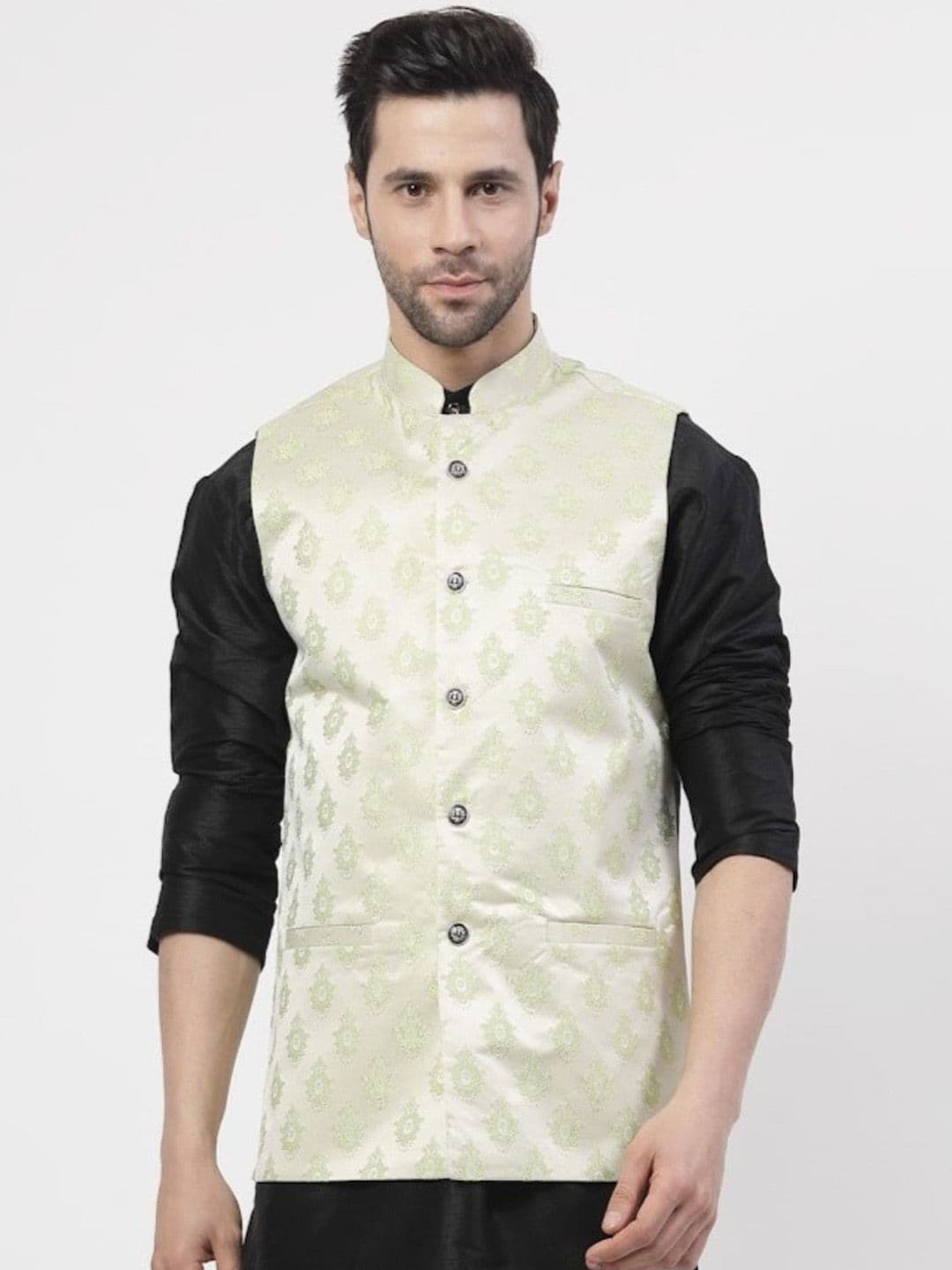TS LIFESTYLE Men Woven Design Mandarin Collar Nehru Jacket - view 1