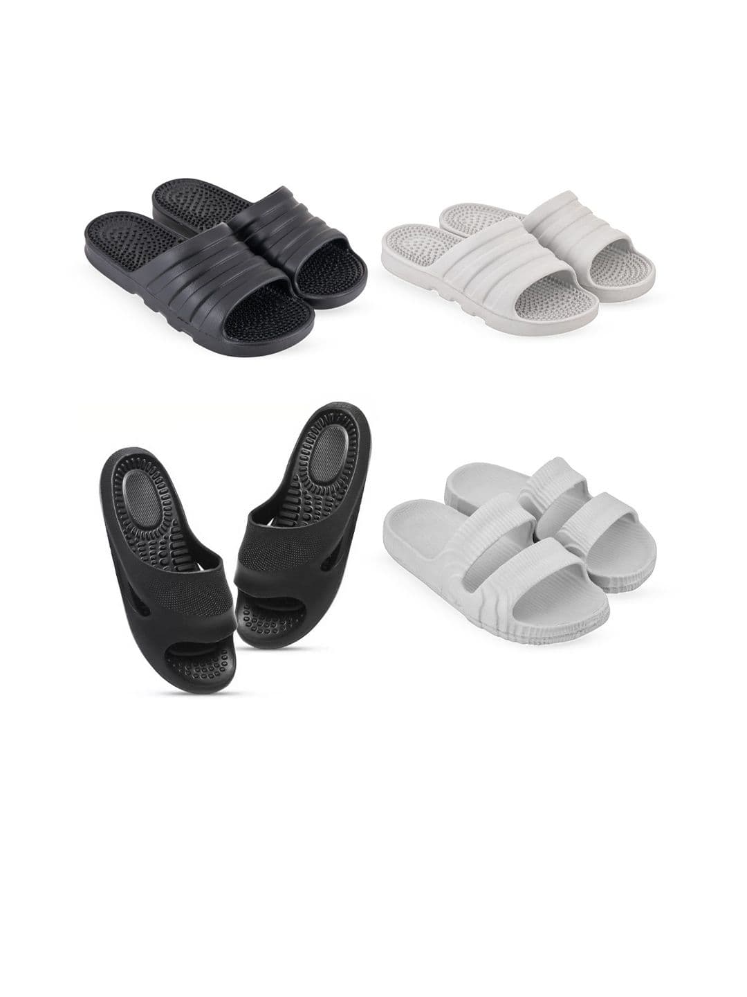 Feel alive Men Pack Of 4 Self Design Lightweight Sliders - view 1