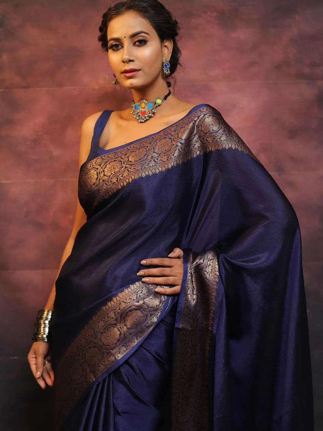 Shriyangan Ethnic Motifs Zari Art Silk Kanjeevaram Saree - view 1