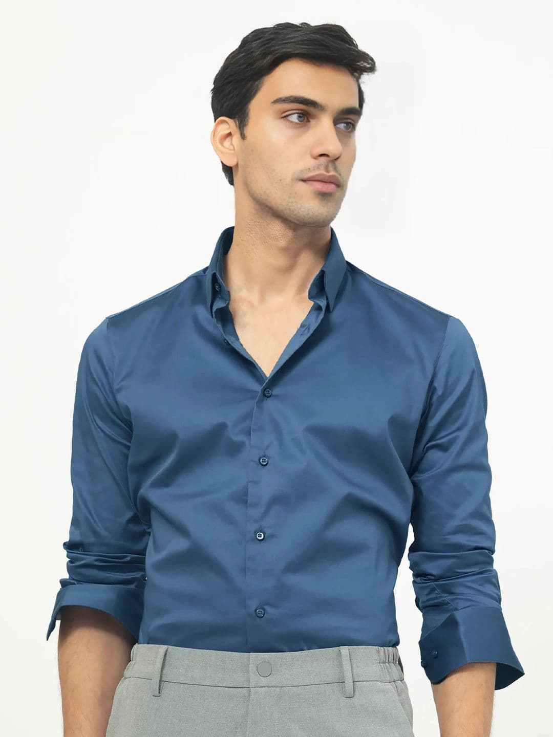 MISCHIEF MONKEY Men Solid Spread Collar Cotton Casual Shirt - view 1