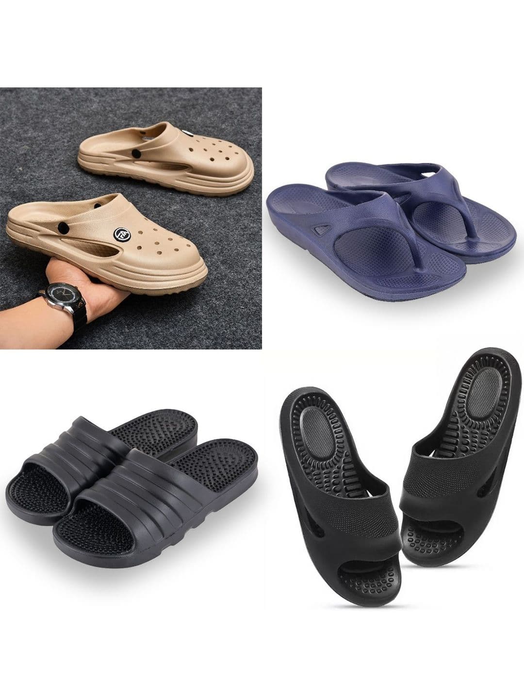 Feel alive Set Of 4 Ultra-Comfortable & Lightweight Thong Flip-Flops & Sliders - view 1