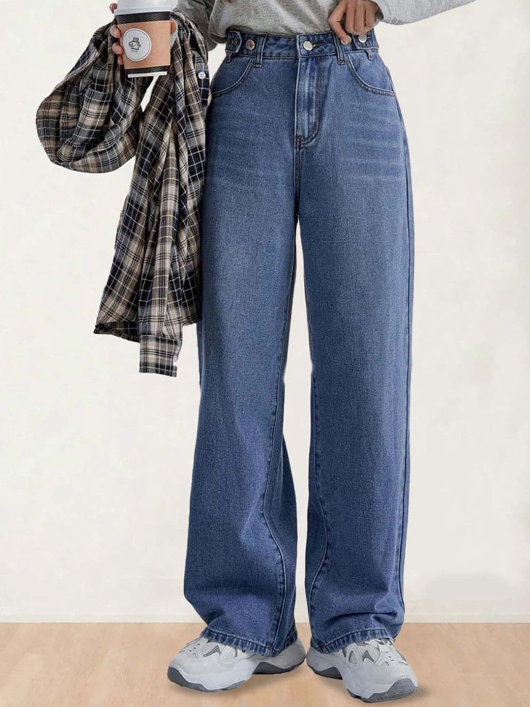 Kotty Women Boyfriend Fit High-Rise Stretchable Cotton Jeans - view 1