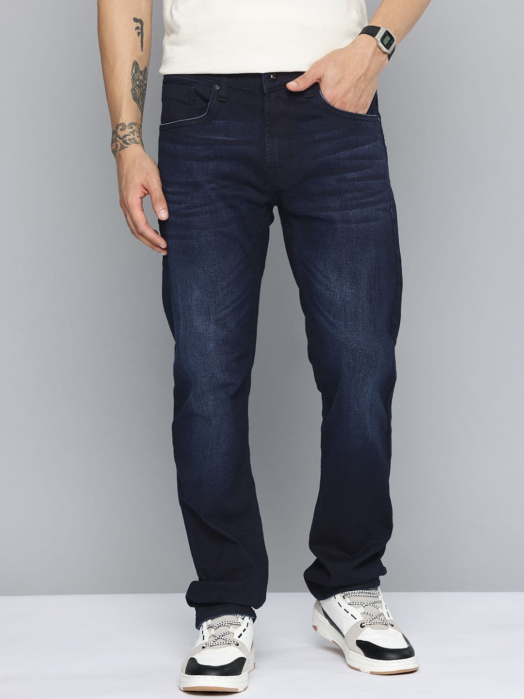 Mufti Men Straight Relaxed Fit Stretchable Jeans - view 1