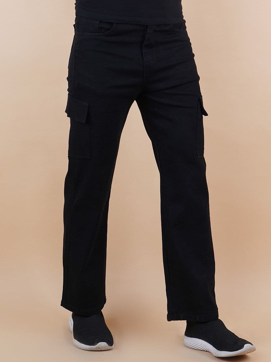 MaverIQ Men Classic Boyfriend Fit Mid-Rise Stretchable Cargo Styles Denim Jeans - view 1