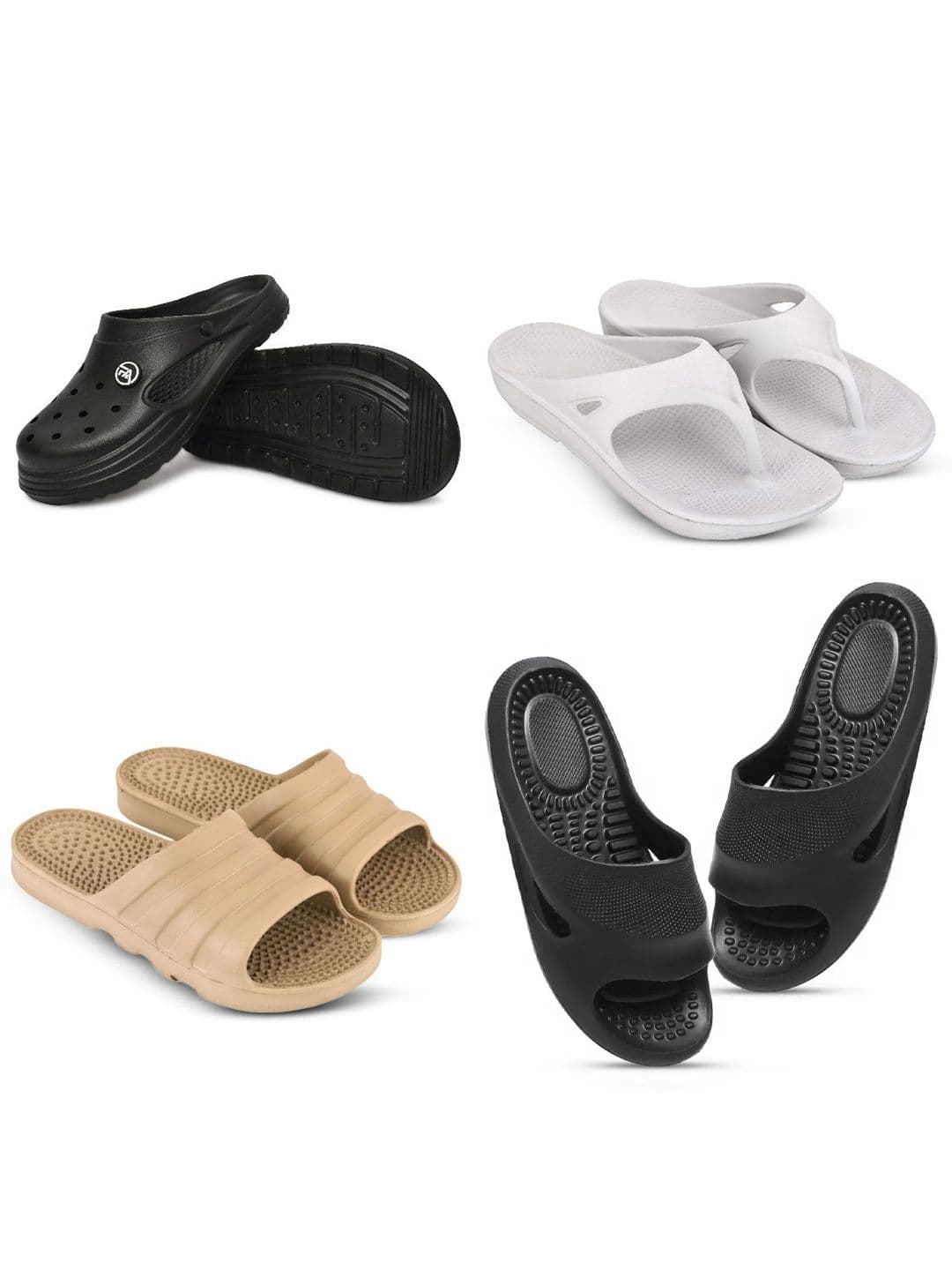 Feel alive Set Of 4 Ultra-Comfortable & Lightweight Thong Flip-Flops & Sliders - view 1