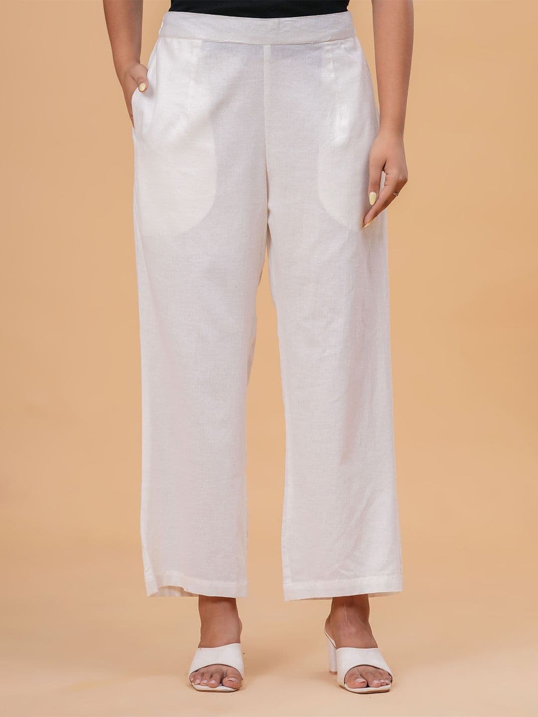 Garin Women Shimmering Textured Palazzo Relaxed Fit Bottoms Pant - view 1