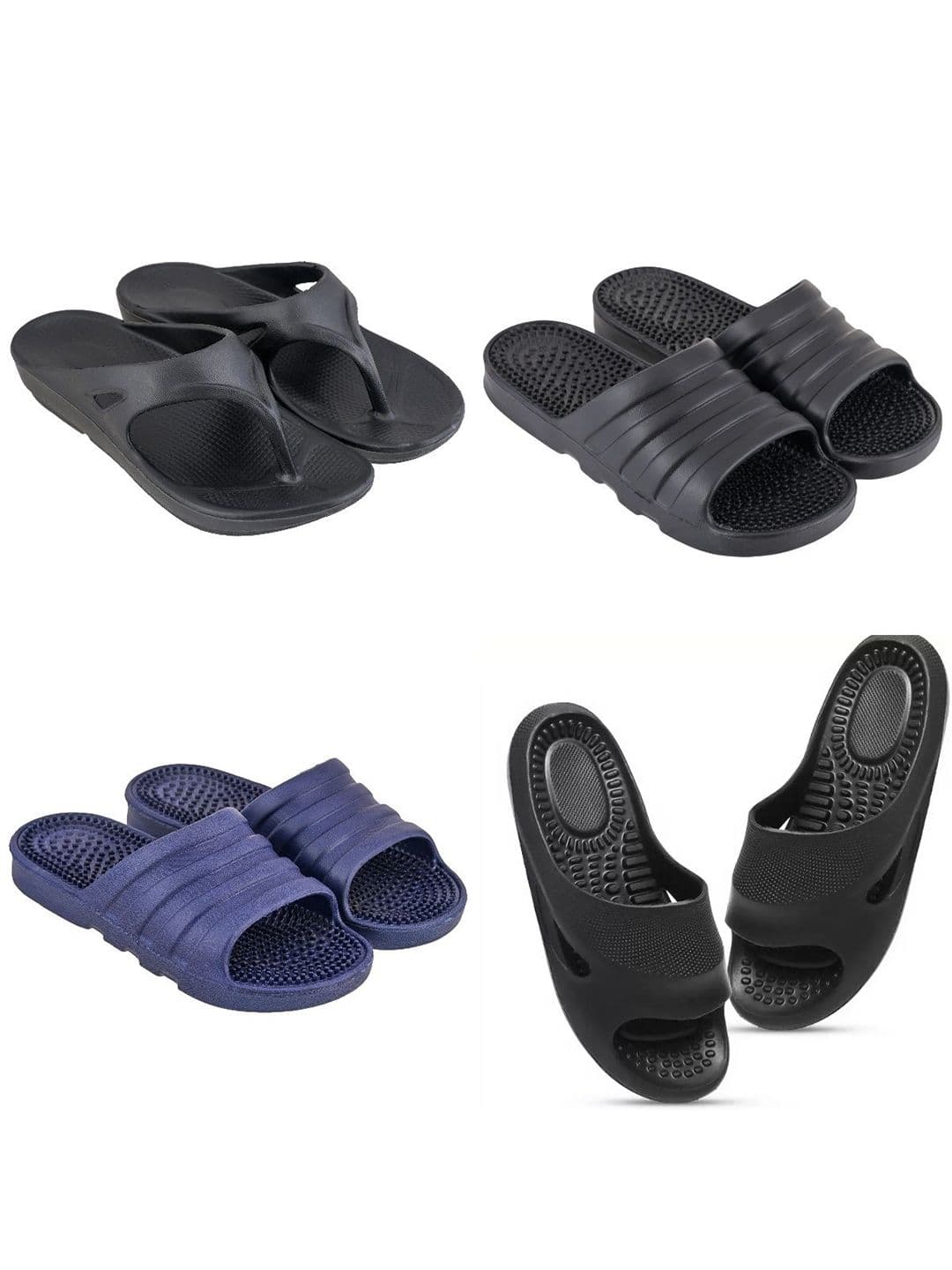 Feel alive Set Of 4 Ultra-Comfortable & Lightweight Thong Flip-Flops & Sliders - view 1