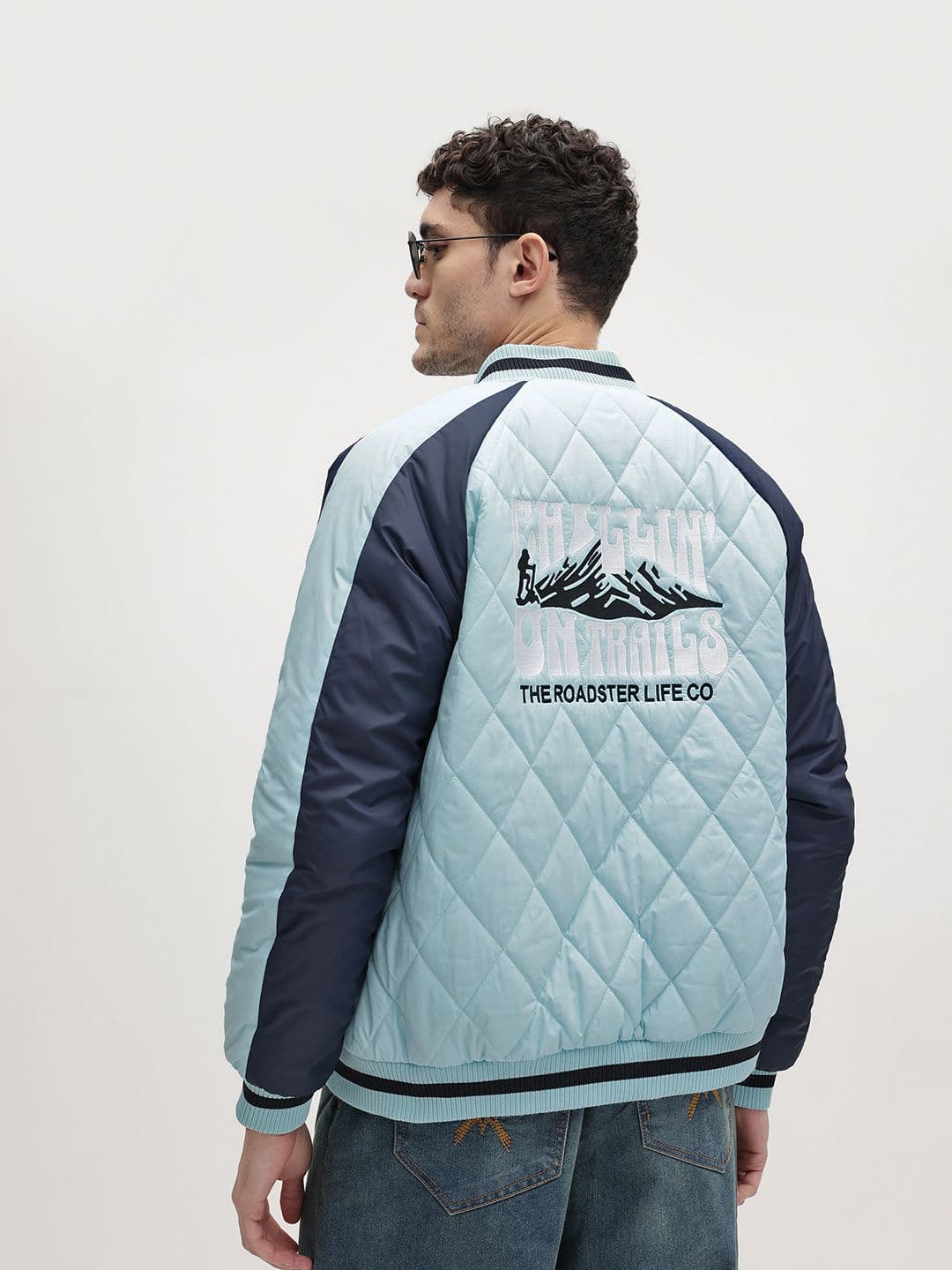 The Roadster Life Co. Typography Printed Quilted Bomber Jacket - view 1