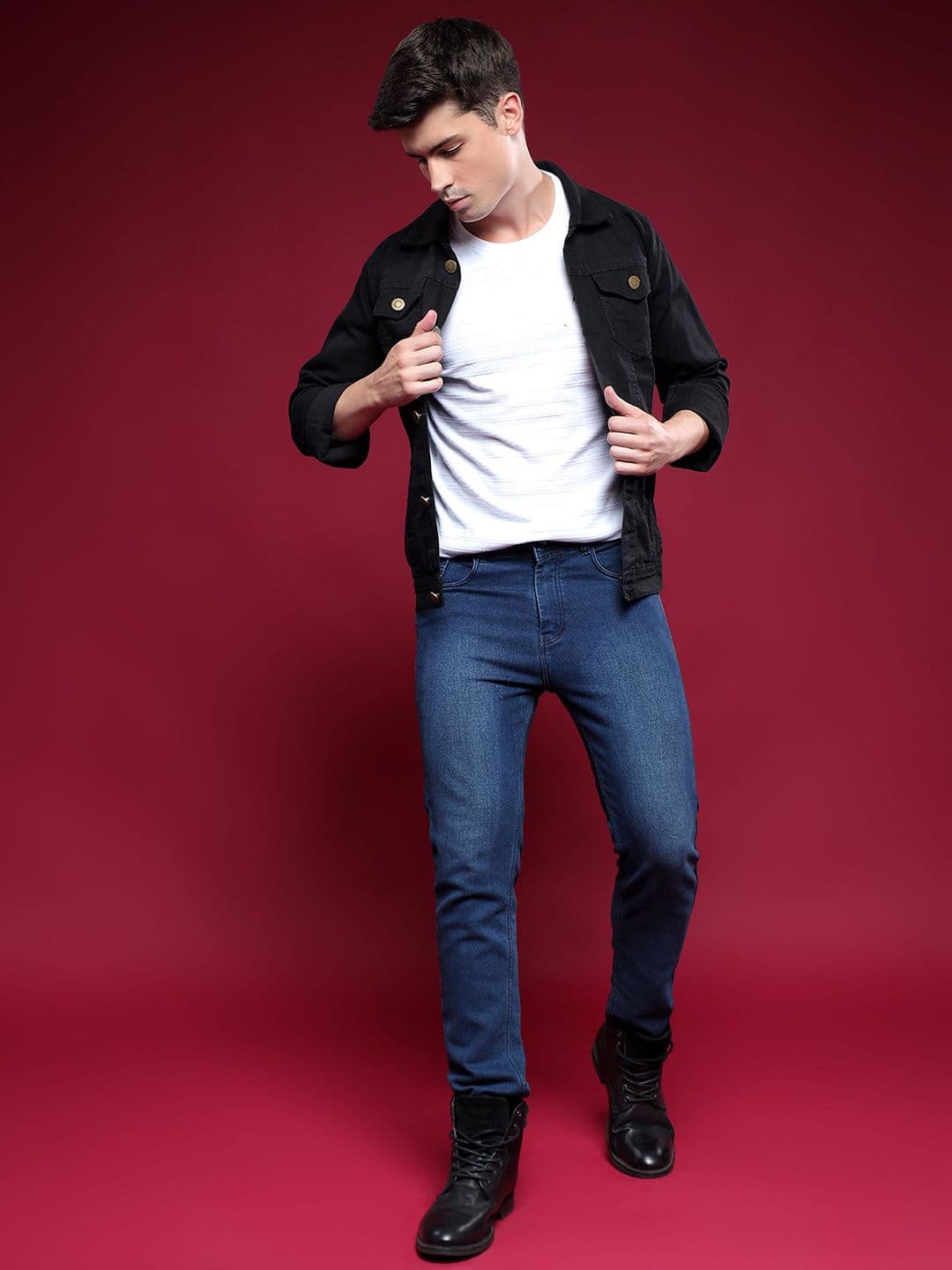 MaverIQ Men Solid Denim Jacket - view 1