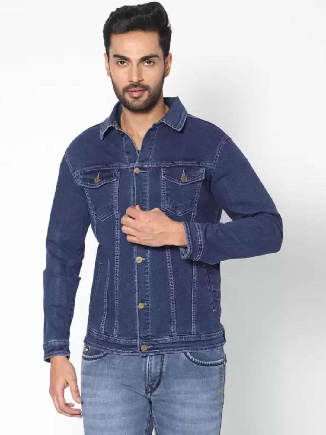 Mevan Men Blue Denim Dark Jacket - view 1