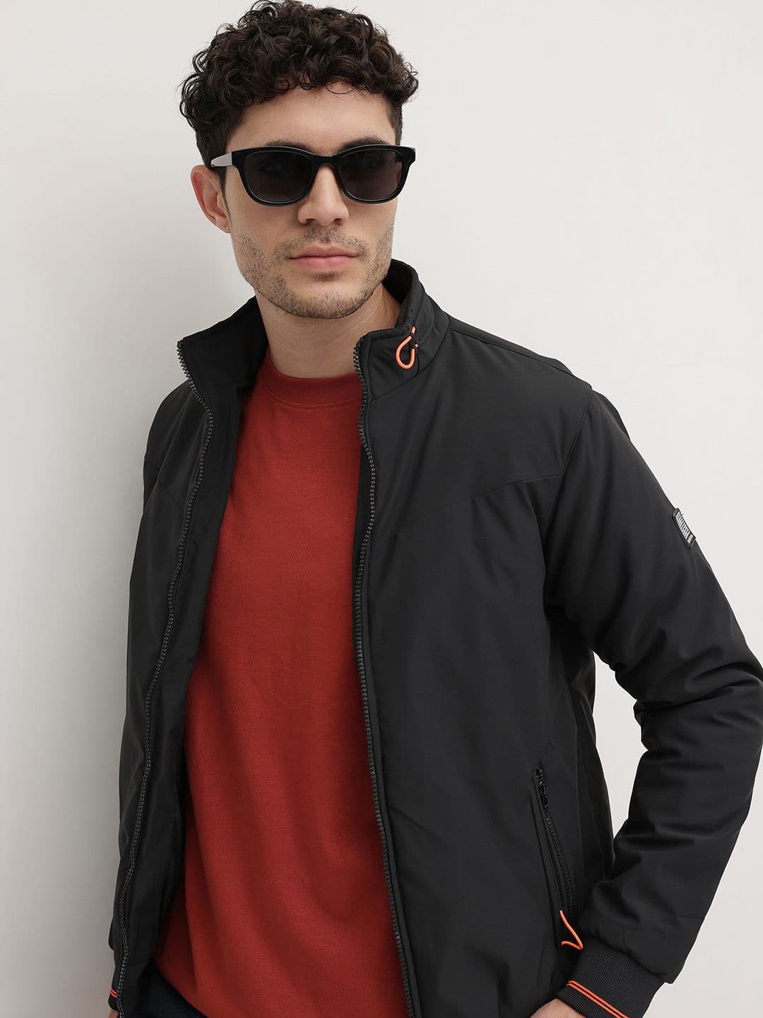 The Roadster Lifestyle Co. Mock Collar Padded Bomber Jacket - view 1