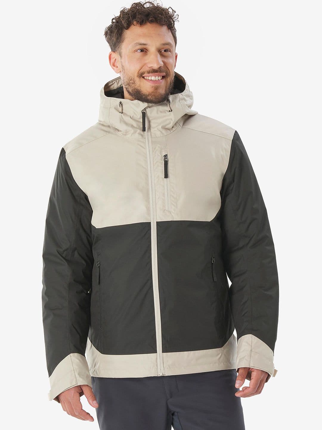 Decathlon Quechua - Men Beige NH100 0degC Waterproof Hiking Jacket - view 1