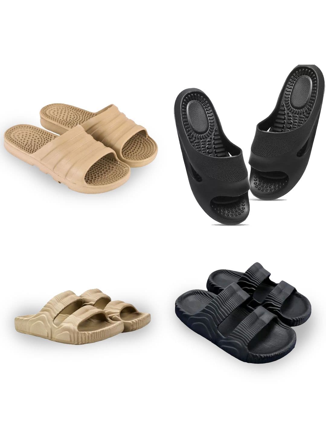 Feel alive Set Of 4 Ultra-Comfortable & Lightweight Sliders And Thong Flip Flops - view 1