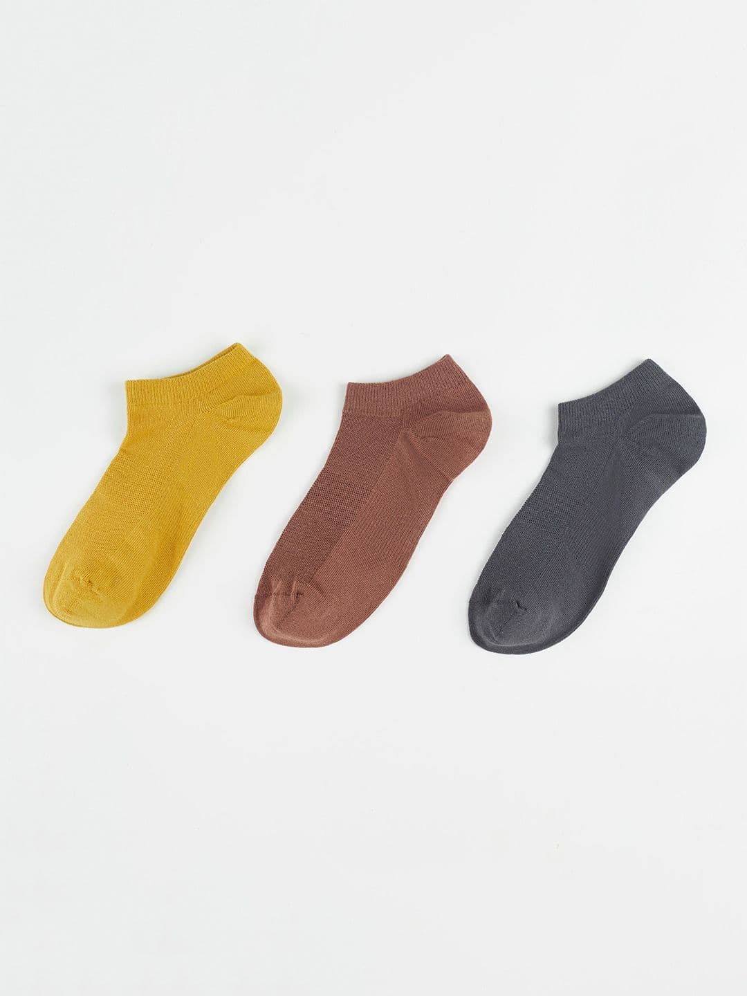 Decathlon Newfeel - Unisex Yellow Brown and Grey X3 Eco Stability Walking Socks Pack of 3 - view 1