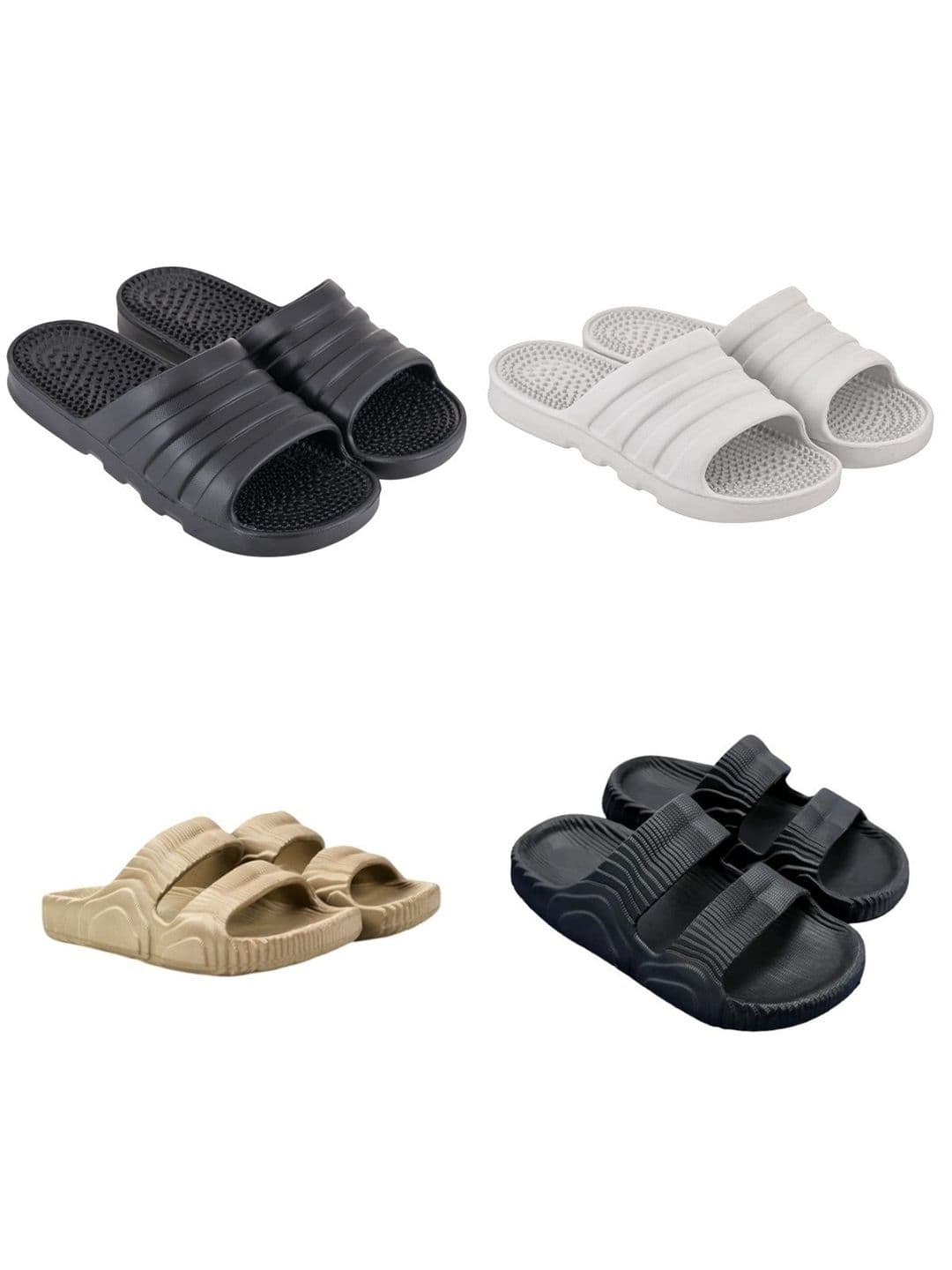 Feel alive Men Set Of 4 Solid Ultra-Comfortable & Lightweight Sliders - view 1