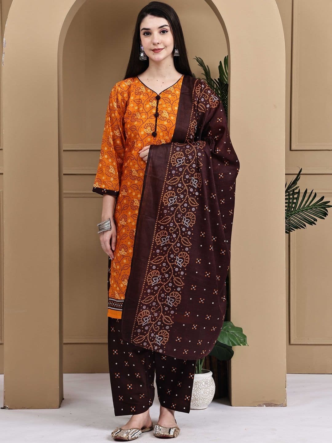KALINI Women Printed Cotton Blend Kurta Sets With Dupatta - view 1