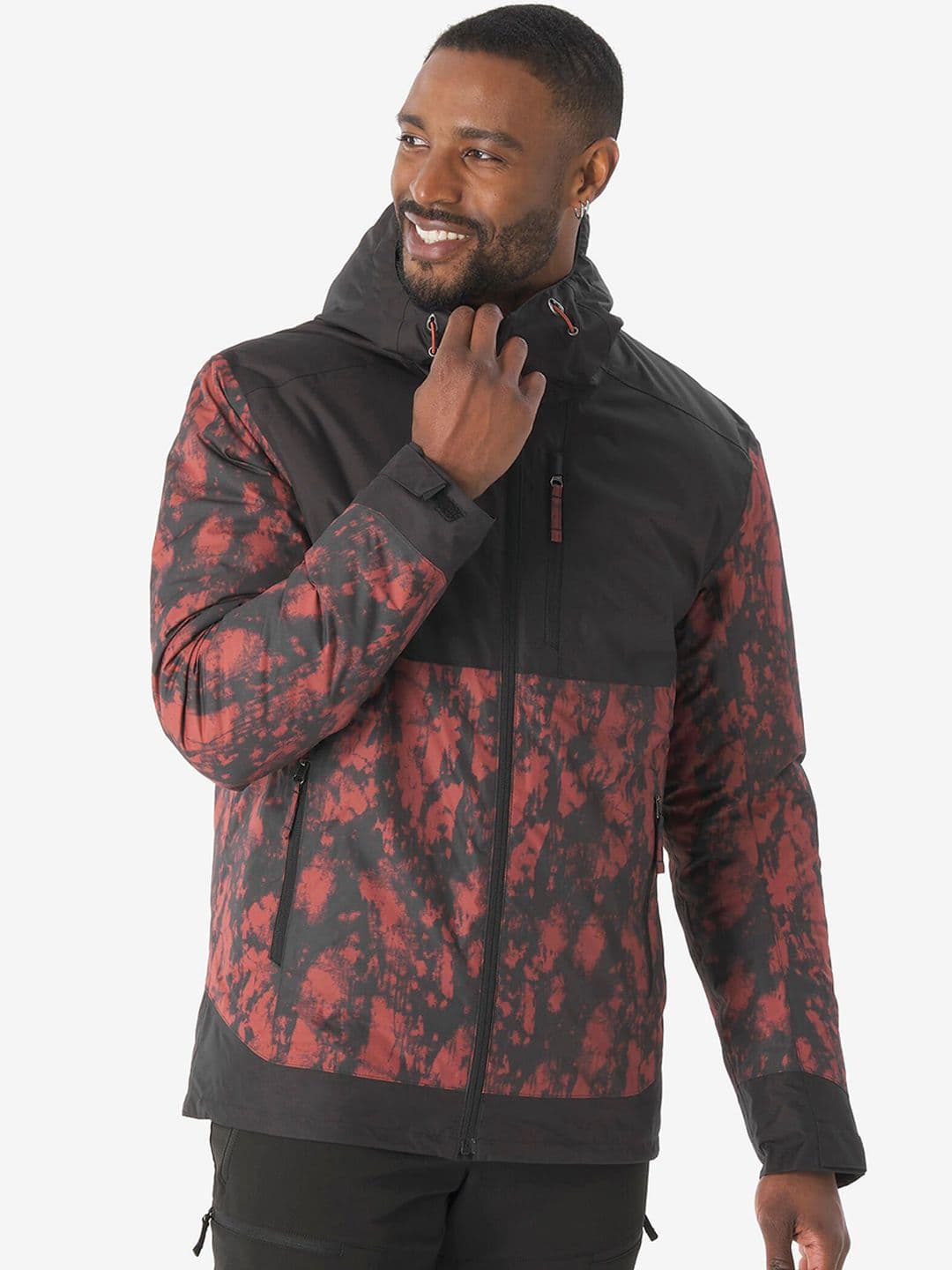 Decathlon QUECHUA - Men Black Waterproof Hiking Jacket Upto -10 ? C - view 1