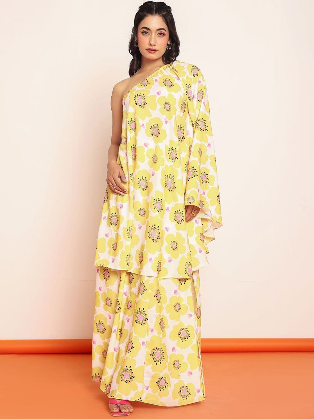 LOVEPRASHA Floral Printed A-Line Maxi Slit Skirt - view 1