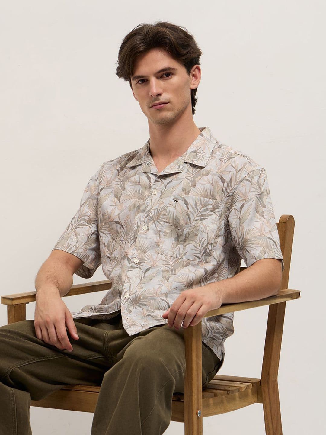 THE BEAR HOUSE Men Floral Printed Cuban Collar Casual Shirt - view 1
