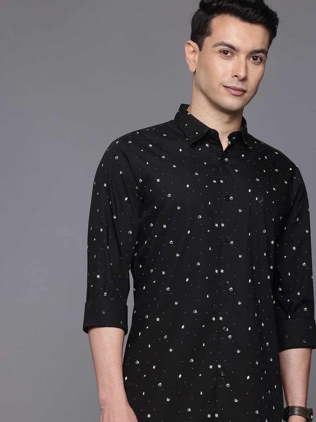 Allen Solly Comfort Slim Fit Conversational Printed Pure Cotton Casual Shirt - view 1